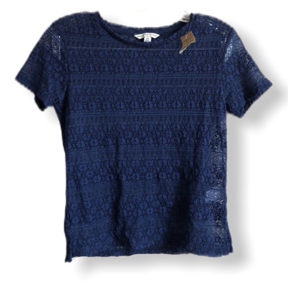 American Eagle Outfitters Tops - 4/$25 NWT AE Navy Blue Lace Top